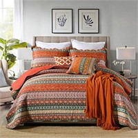 Twin 68"?86"OrangeWONGS BEDDING Boho Floral Quil