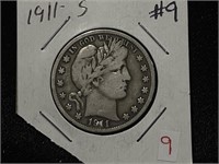 1911-S BARBER HALF DOLLAR