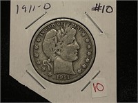 1911-D BARBER HALF DOLLAR