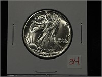 1945 WALKING LIBERTY HALF DOLLAR BU