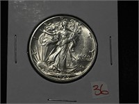 1947-D WALKING LIBERTY HALF DOLLAR BU