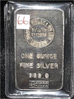 PIXLEY & CO OF LONDON 1 OZ SILVER BAR