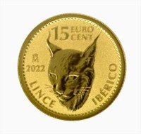 2022 Spanish Doubloon 1/10oz Gold 15 Eur REV PR