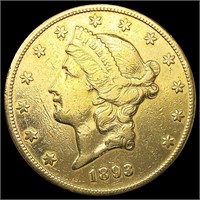1893-S $20 Gold Double Eagle NEARLY UNCIRCULATED