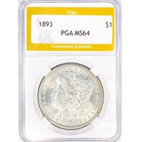 1893 Morgan Silver Dollar PGA MS64