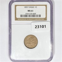 1857 Flying Eagle Cent NGC MS61