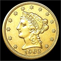 1903 $2.50 Gold Quarter Eagle LIGHTLY CIRCULATED