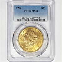 1903 $20 Gold Double Eagle PCGS MS62