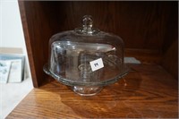 Vintage Glass cake stand with Glass dome
