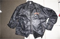 Diamon plate Leather Motorcycle jacket 2XL