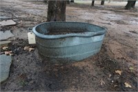 Oval galvanized metal bucket