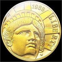 1986-W Commem 1/4oz Gold $5 GEM PROOF