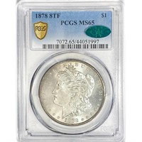 1878 8TF CAC Morgan Silver Dollar PCGS MS65