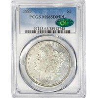 1883 CAC Morgan Silver Dollar PCGS MS65 DMPL