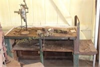 6.5' SHOP WORK BENCH w/ DRILL PRESS & VICE CLAMP