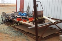 METAL FRAME, ELECT WIRE, RED WAGON, FLAG POLE,