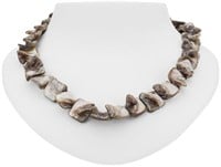 Sterling Silver Grey Abalone Necklace 20"