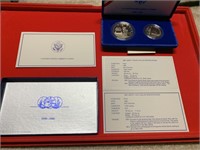 1986 Liberty Silver Dollar Proof Set Box & Coa