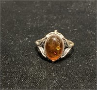 925 Sterling Silver Spessartite Garnet Ring
