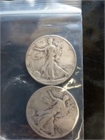 1941 and 1942 silver liberty half dollars
