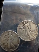 1941 and 1942 Liberty silver half dollars