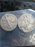 1942 and 1943 silver liberty half dollars