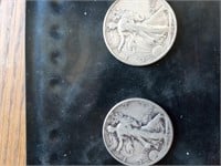 1942 and 1945 Liberty silver half dollars