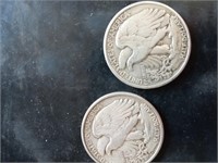 1942 and 1945 Liberty silver half dollars