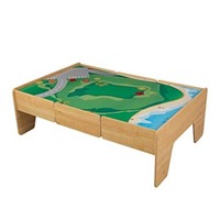 Double-Sided Wooden Train and Activity Table