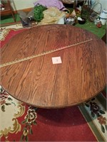 Round solid oak claw and ball table 16 in and 44