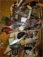 A variety of kitchen utensils
