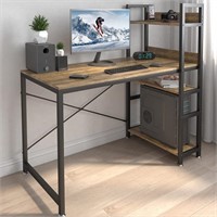 JSungo Computer Desk with 4 Tiers Shelves