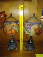 A pair of fruit lamp glass shade