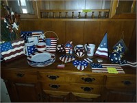 American flag knick knacks cups plates metal