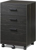 Wood 3 Drawer Mobile File Cabinet DEVAISE