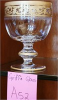 F - GRIFFE GLASS (ITALY) PEDESTAL BOWL 5"DIA (A52)