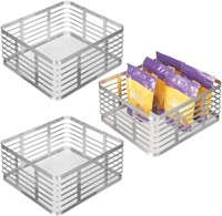 mDesign Steel Wire Kitchen Food Storage Organizer