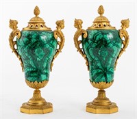 Maison Boudet Ormolu-Mounted Malachite Urns, 2