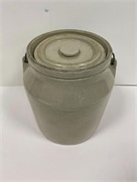 Antique 2 Gal Stoneware Crock Preserve Jar w/ Lid