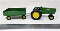 Metal John Deere Tractor w/ Trailer Toy