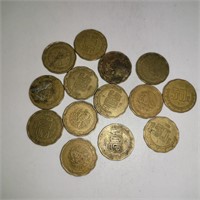 Lot of Mexicanos 50 cent coins