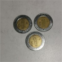 Lot of 3 Mexicanos $1 Coins