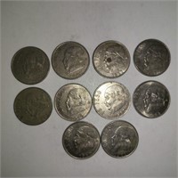 Lot of 10 Un Peso Coins