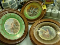 Three framed Victorian plates.