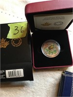 Venetian glass $20 fine silver coin with
