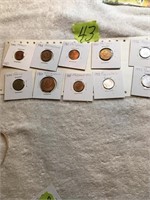 Assorted World coins 3x1953, 1x1960, 1x1962 2x1964