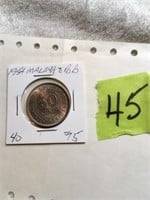 1954 50 cent Malaya & BR. Borneo coin