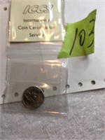 1970 Canadian 5 Cent (MS64) ICCS