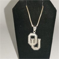 OU Sterling Silver (925 Italy) pendant/chain