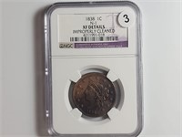 1838 Coronet Liberty Head Large Cent XF  rtsl9002